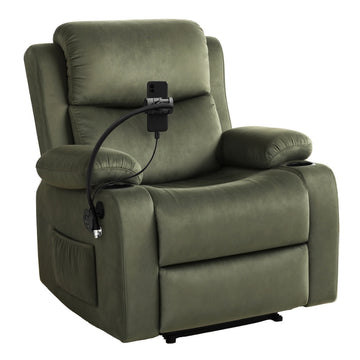 Artiss Heated Massage Chair Recliner with Lumbar Heat Remote Velvet Green
