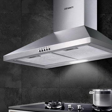 Devanti Range Hood 60cm Wall Mount Stainless Steel