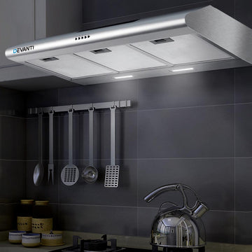 Devanti 900mm Range Hood Stainless Steel LED 720m3/h