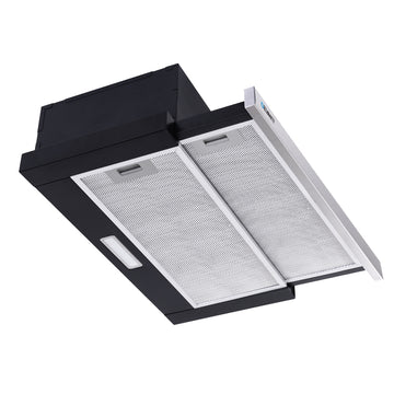 Devanti Slide Out Rangehood 450m3h Auto On Off Black