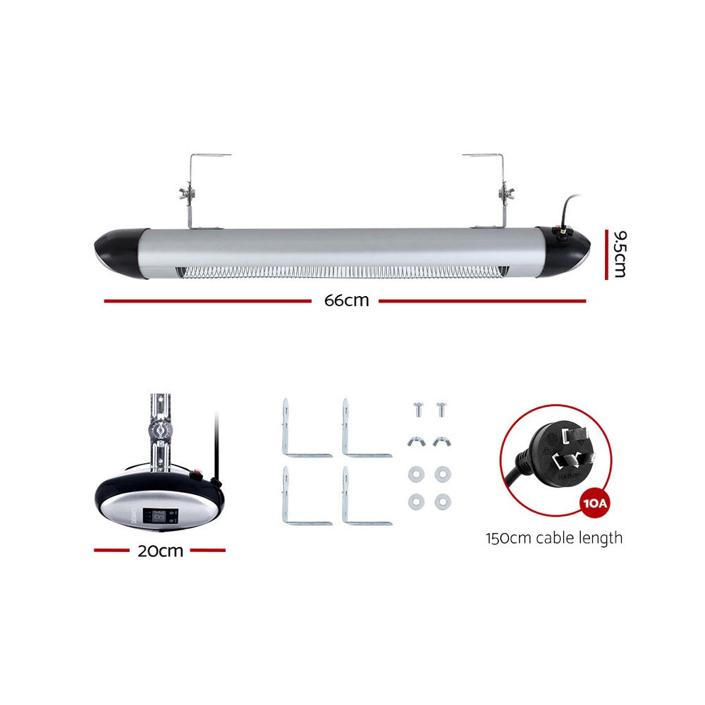 Devanti Wall Mounted Radiant Heater 1500W