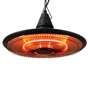 Devanti 1500W Hanging Infrared Patio Heater Black IP65 Remote
