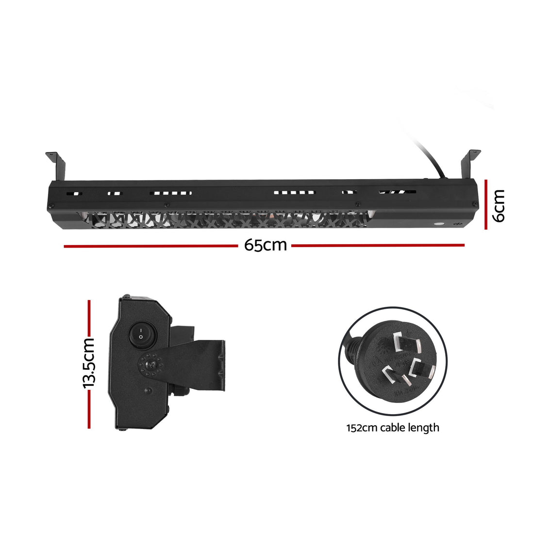 Devanti Electric Strip Heater 2000W Infrared Radiant with Remote Control
