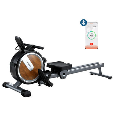 Everfit Magnetic Rowing Machine 16 Level App Connect Home Gym Walnut