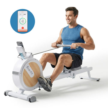 Everfit Magnetic Rowing Machine for Home Gym App Compatible 16 Levels