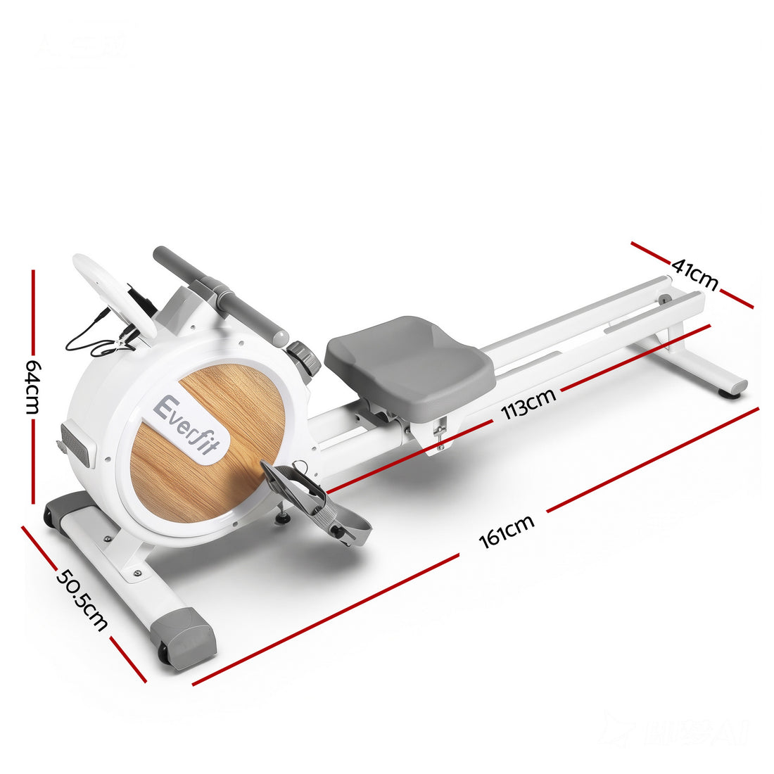 Everfit Magnetic Rowing Machine for Home Gym App Compatible 16 Levels