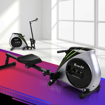 Everfit Rowing Machine Elastic Rope Resistance Home Gym Cardio Silver