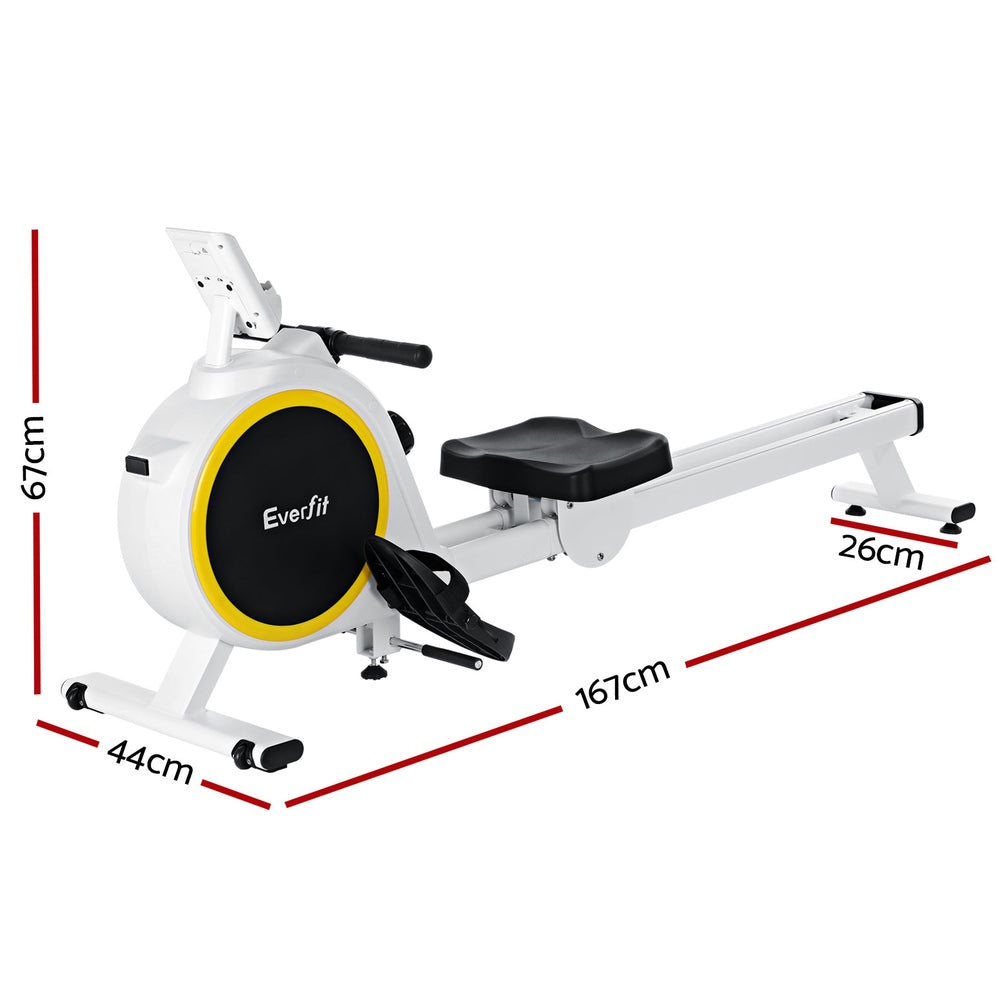 Everfit Magnetic Rowing Machine 16 Level 3kg Flywheel Aluminium Rails