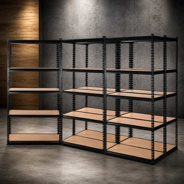 Giantz Heavy Duty Garage Storage Shelf Rack 5-Tier 200kg Black Steel