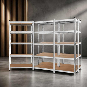 Giantz Heavy Duty Garage Storage Shelf 5-Tier 200kg Silver