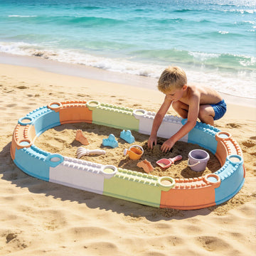 Keezi Kids Straw Beach Fence Sandpit Set 184x81cm Multicolored
