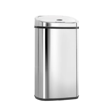 Devanti Touchless Bin 68L Stainless Steel Odor-Seal Silver