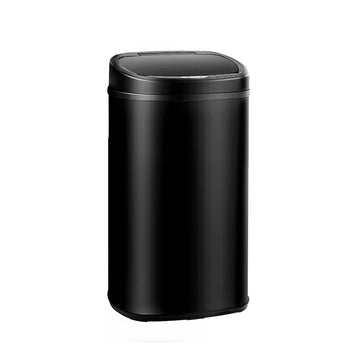 Devanti Motion Sensor Bin 58L Black Stainless Steel Odor-Seal