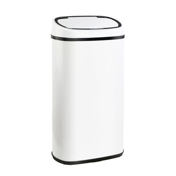 Devanti Motion Sensor Bin 58L White Stainless Steel Hands-Free