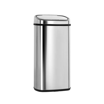 Devanti Automatic Sensor Bin 68L Stainless Steel Hands-Free Silver