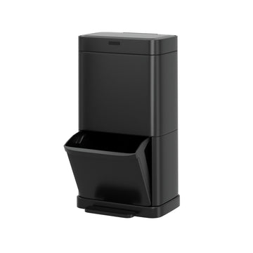 Devanti Dual Compartment Recycling Bin 70L Hands-Free Black