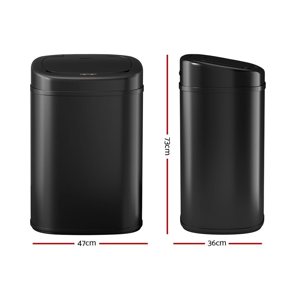 Devanti Automatic Motion Sensor Bin 82L Hands-Free Stainless Steel