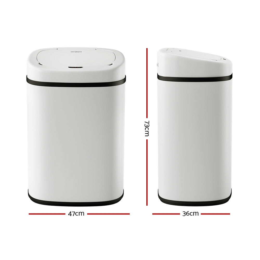 Devanti 82L Motion Sensor Bin White