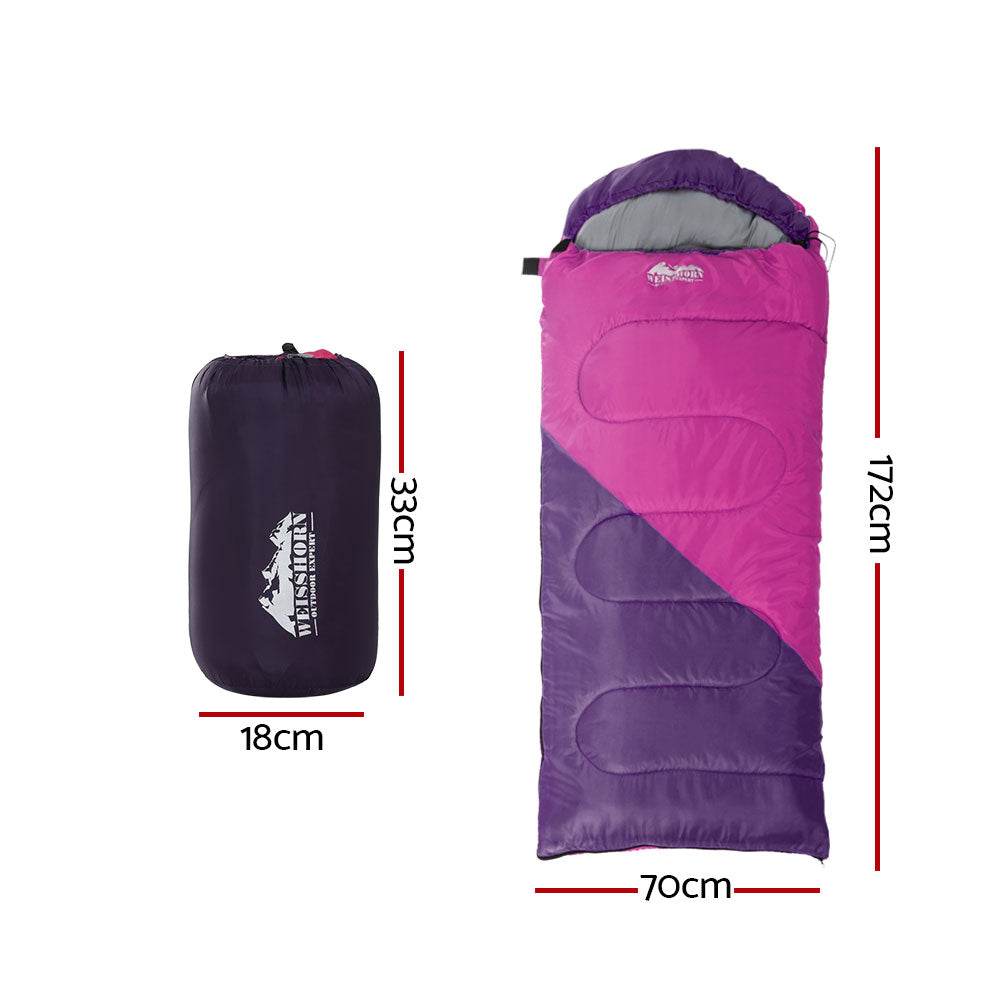 Weisshorn Kids Thermal Sleeping Bag 172cm Pink