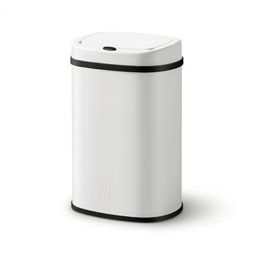 Devanti Motion Sensor Bin 50L Hands-Free White Steel