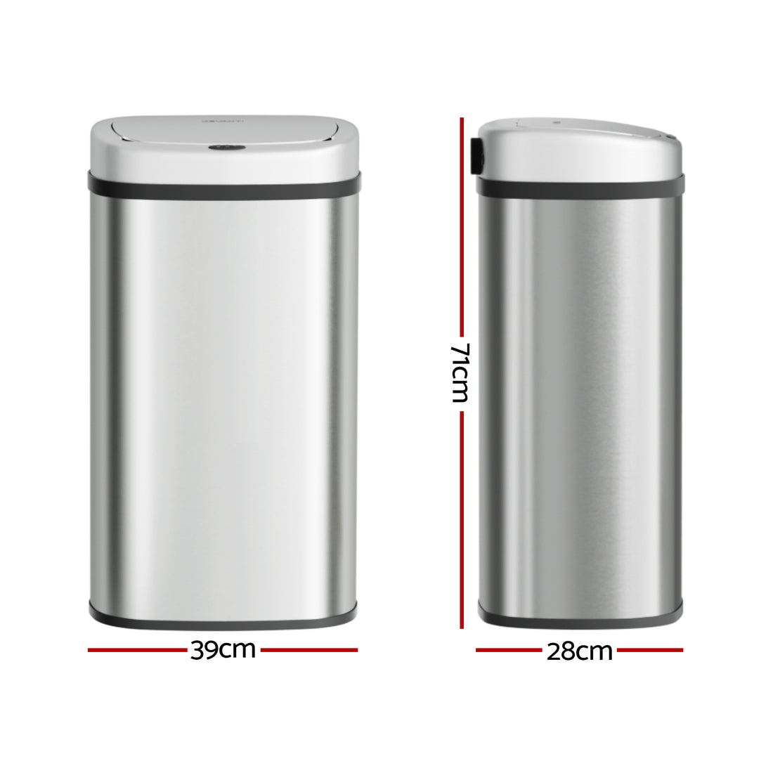 Devanti Motion Sensor Bin 60L Hands-Free Stainless Steel