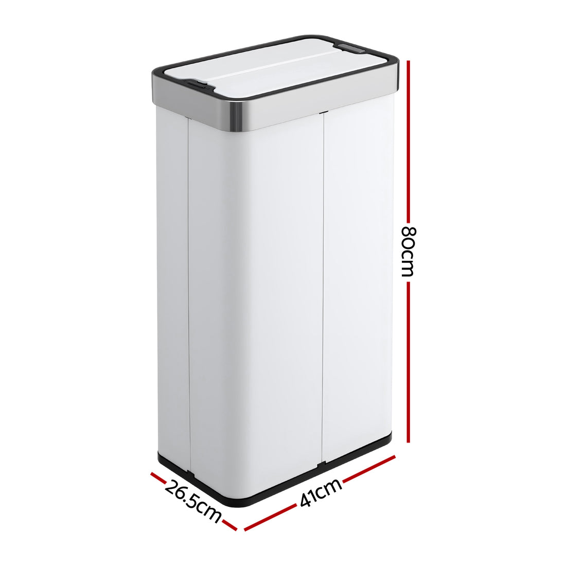Devanti 70L Slim Sensor Kitchen Bin Soft Close White