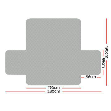 Artiss Quilted Sofa Cover Microfibre Grey 3 Seater