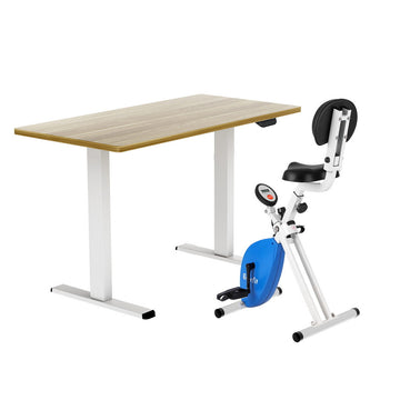 Artiss Under Desk Exercise Bike and Standing Desk 140cm Oak