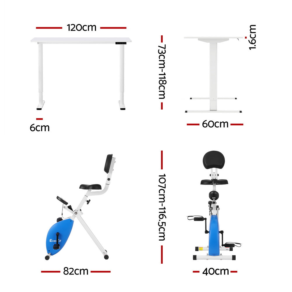 Artiss Under Desk Exercise Bike and Standing Desk 120cm White