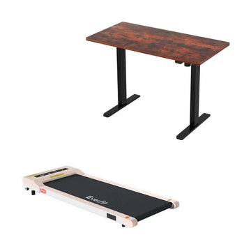 Artiss Motorised Treadmill Standing Desk 140cm Rustic Brown