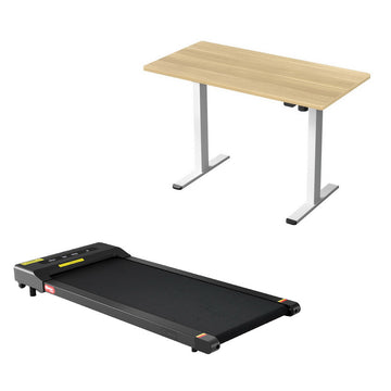 Artiss Electric Standing Desk with Walking Pad 120cm Oak White