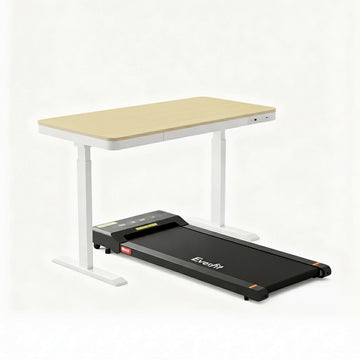 Artiss 2-in-1 Electric Treadmill Standing Desk Walking Pad 120cm White Oak