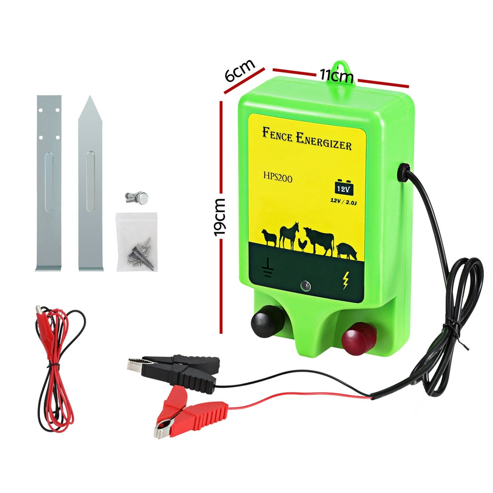 Giantz Battery-Powered Fence Energiser 18km 1.56J 12V