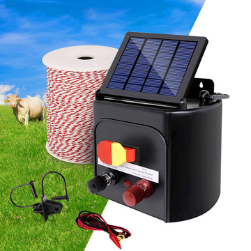 Giantz Solar Fence Energiser 3km with 500m Polywire