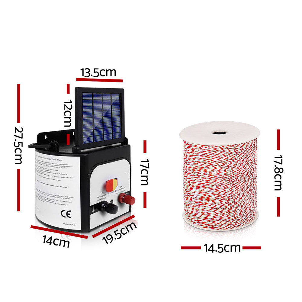 i.Force Solar Fence Energiser 8km Solar Powered 0.3J with Polywire