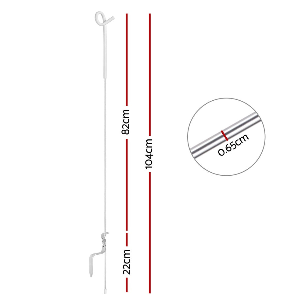 Giantz Steel Pigtail Fence Posts 20-Pack 104cm Insulated