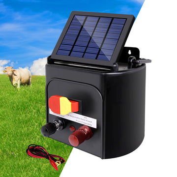 Giantz Solar Fence Energiser 5km Solar Powered 0.15J