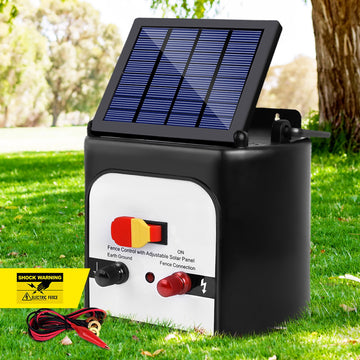 Giantz Solar Fence Energiser 8km Waterproof IP3 0.3J