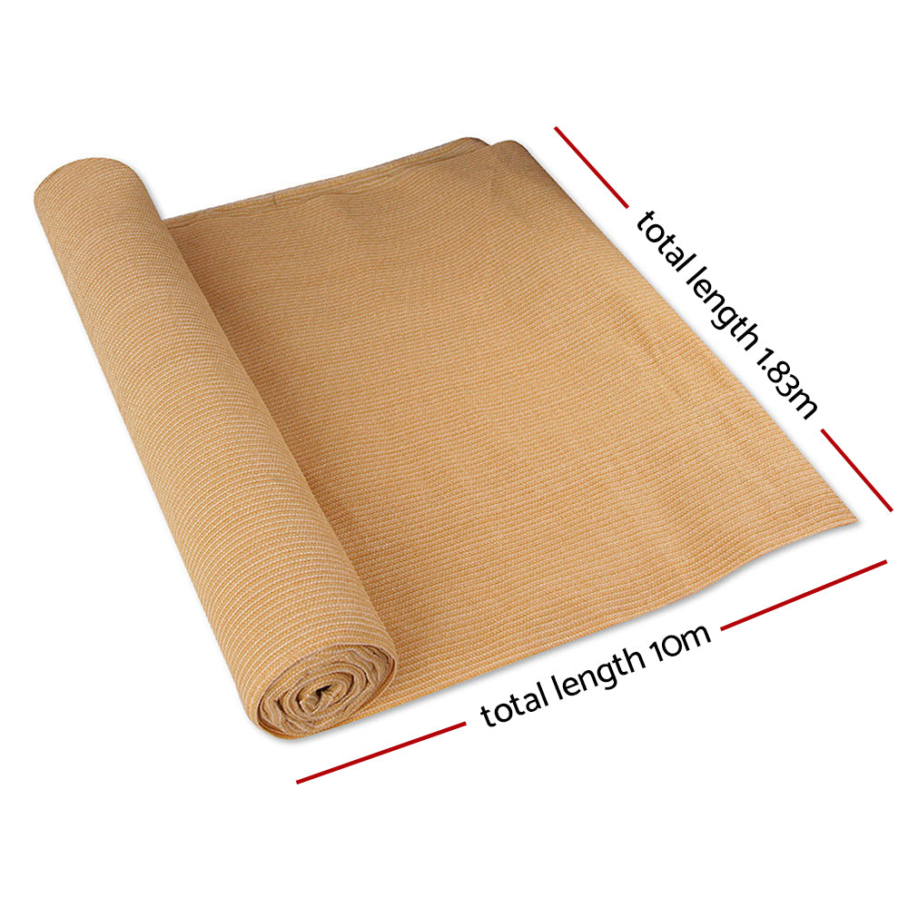 Instahut Shade Cloth Heavy Duty 90% UV Block 1.83m x 10m Beige