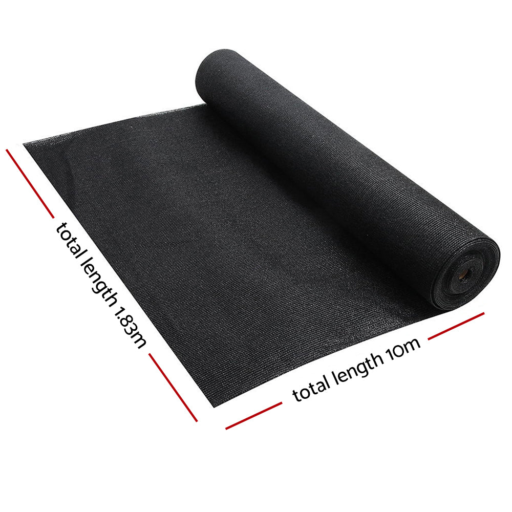 Instahut Shade Cloth Heavy Duty 90% UV Block 1.83m x 10m Black