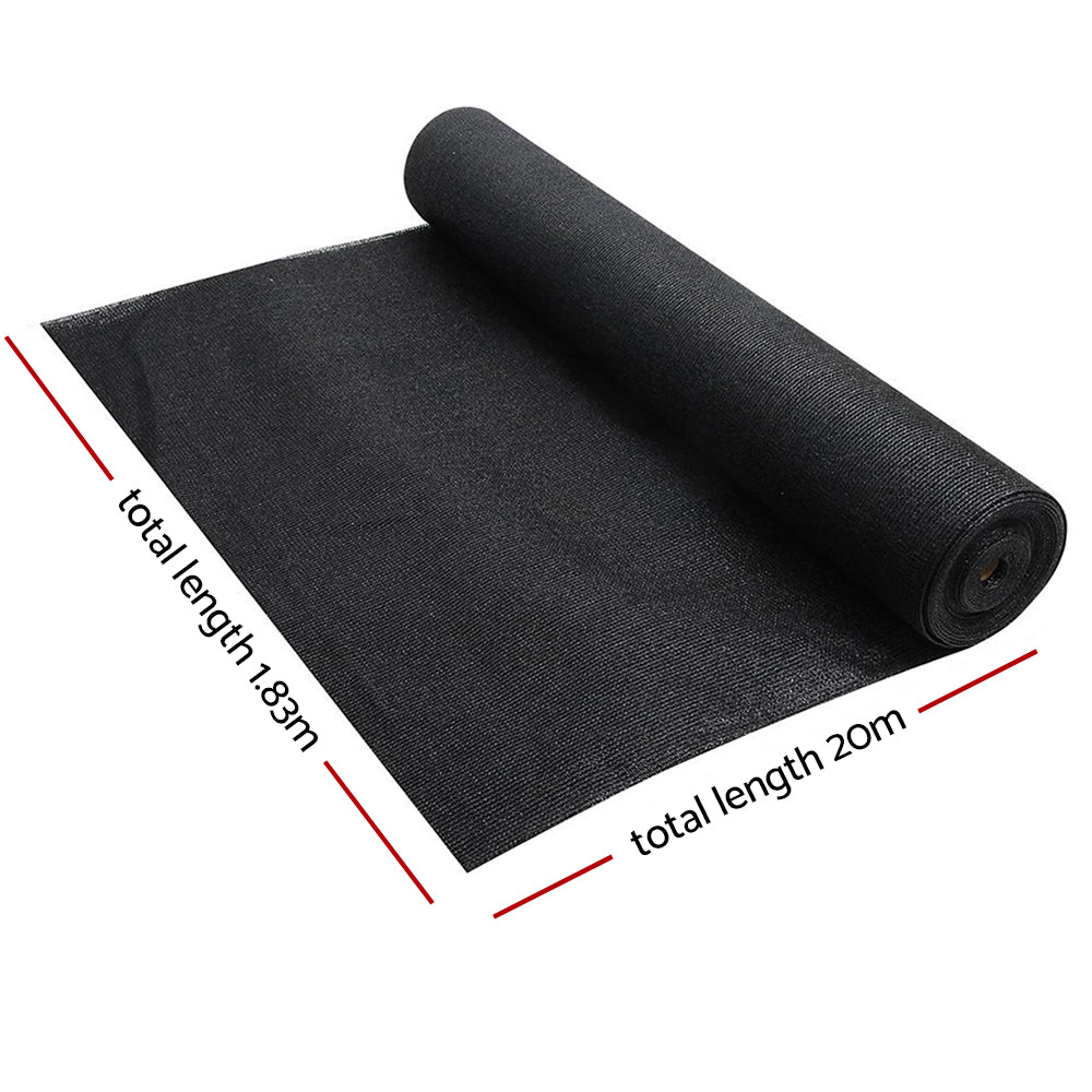 Instahut Shade Cloth 50% UV Block 1.83m x 20m Black