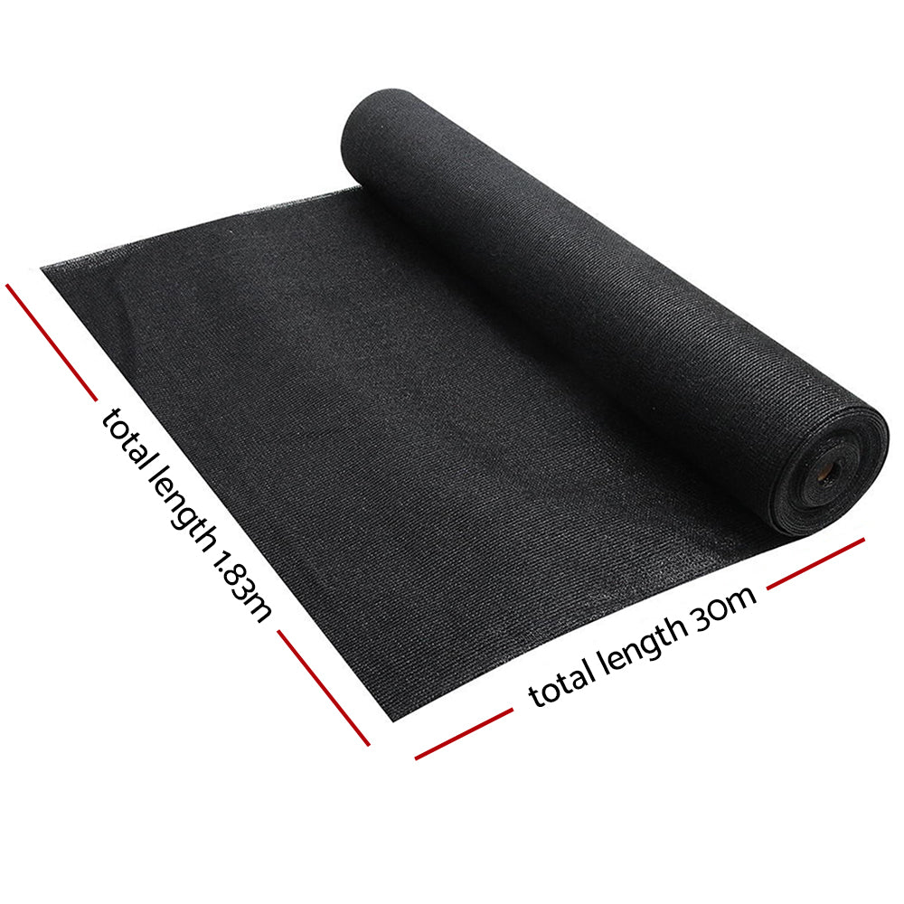 Instahut Shade Cloth Heavy Duty 90% UV Block 1.83m x 30m Black