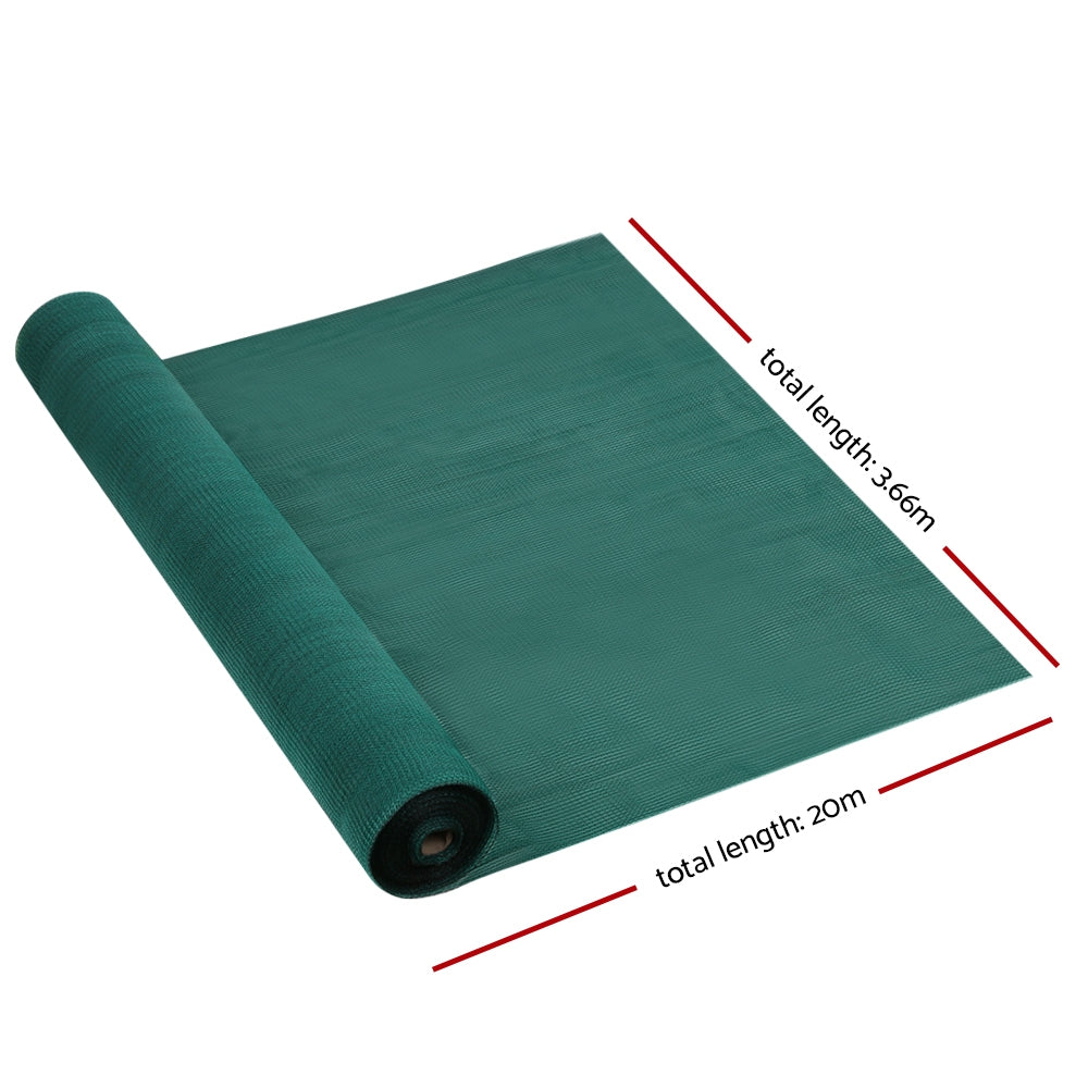 Instahut 30% UV Shade Cloth Heavy Duty Knitted Fabric 3.66m x 20m Green
