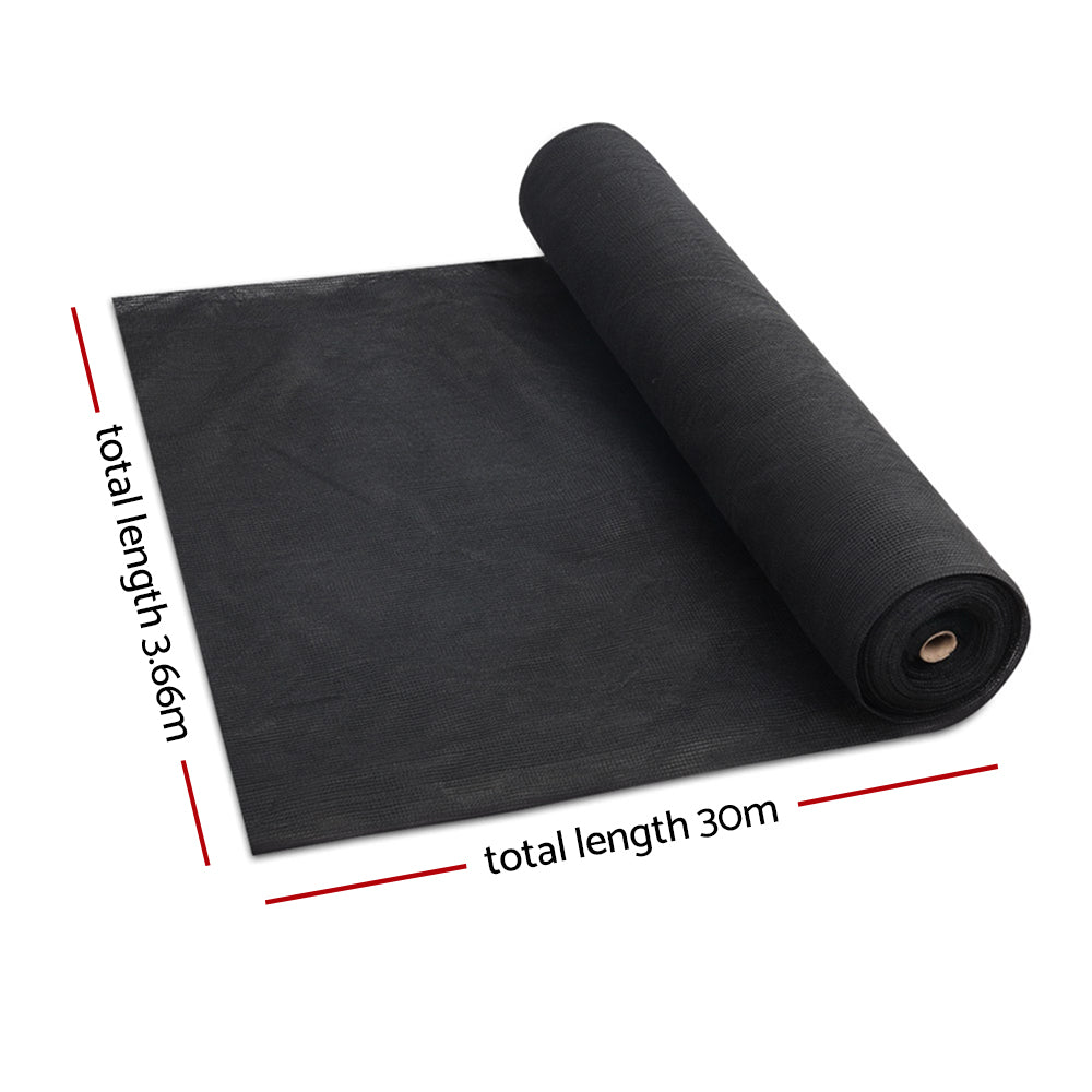 Instahut 30% UV Shade Cloth Heavy Duty Knitted Fabric 3.66m x 30m Black