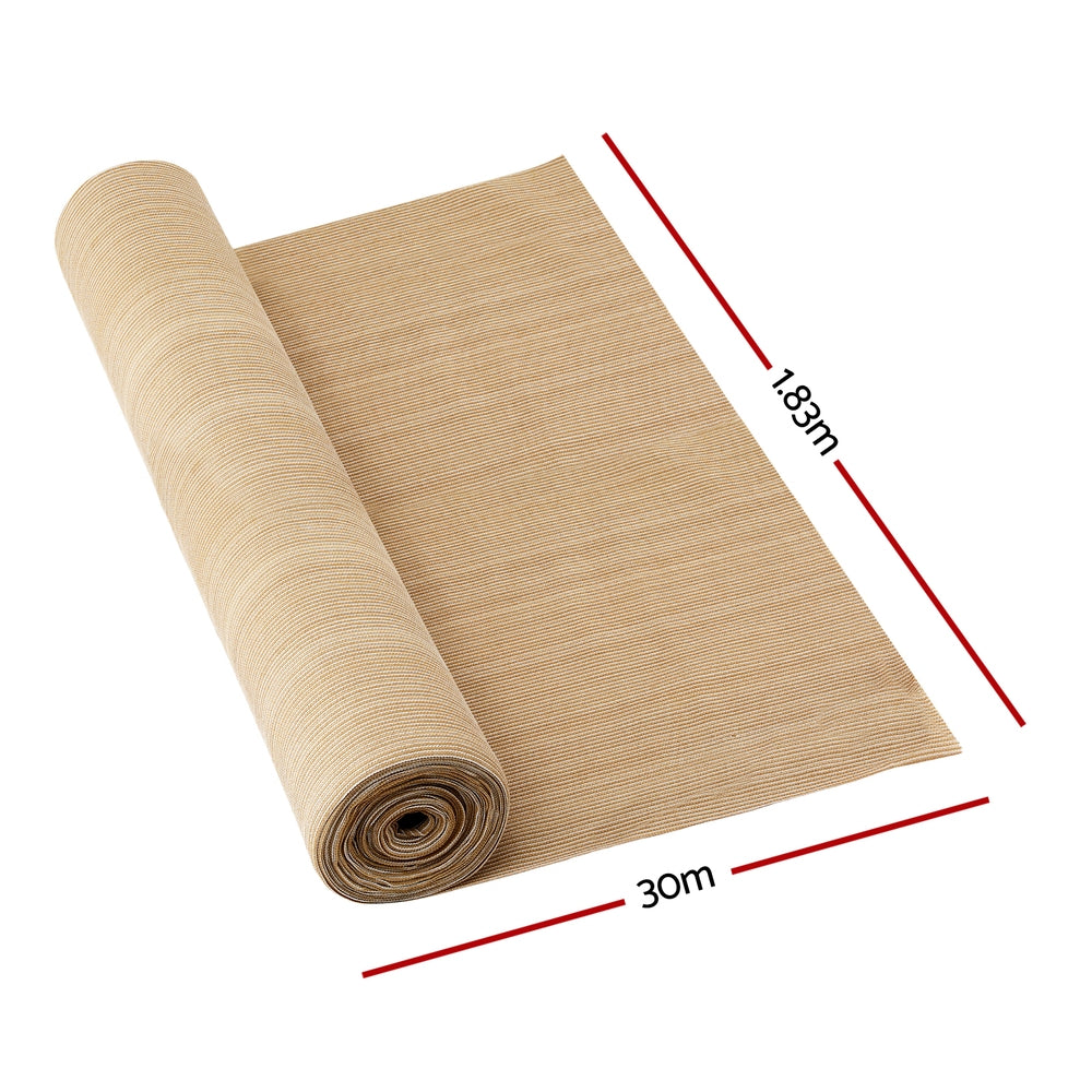 Instahut Garden Shade Cloth Roll 90% UV Block Heavy Duty 1.83x30m Beige