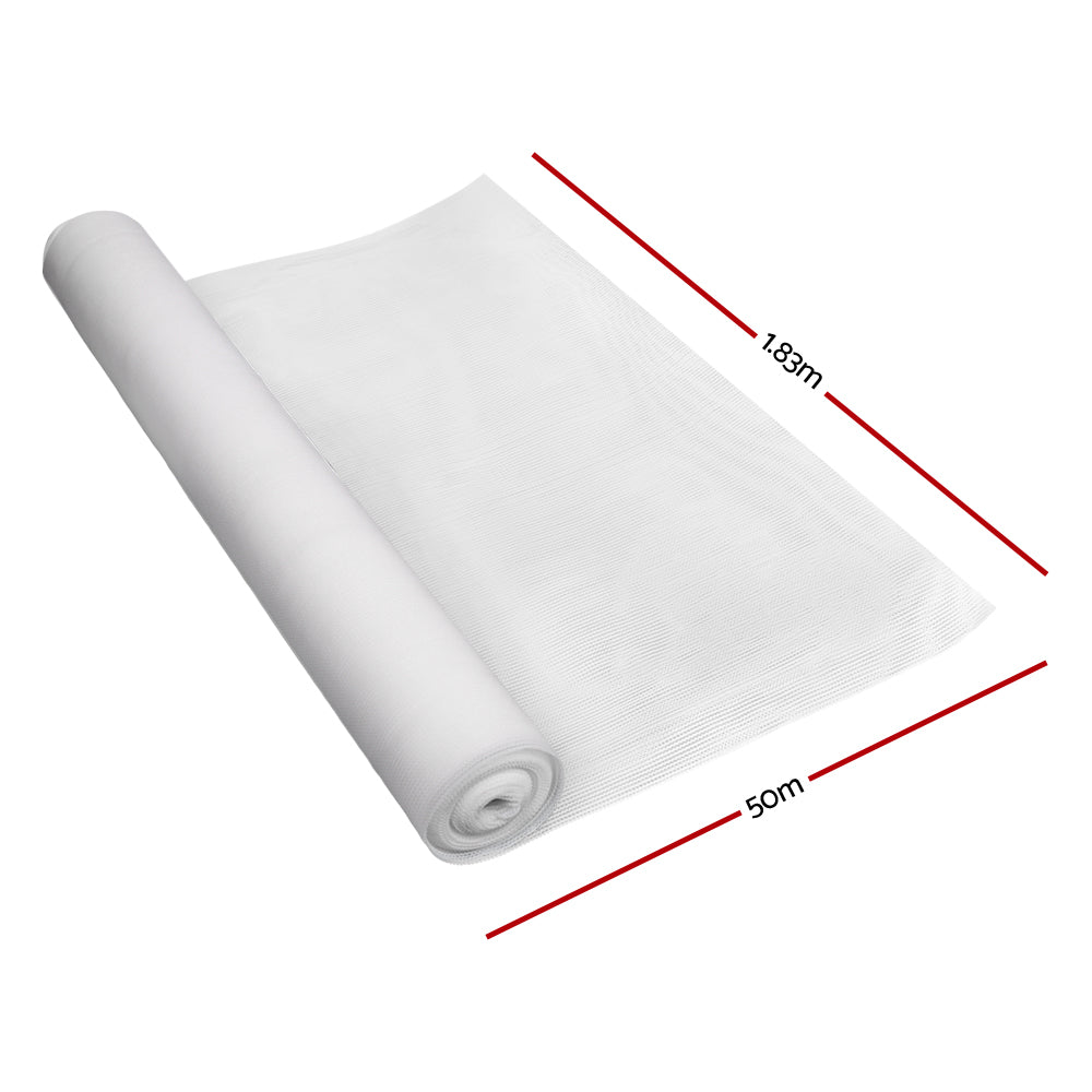 Instahut Garden Shade Cloth Roll 50% UV Block Heavy Duty 1.83x50m White