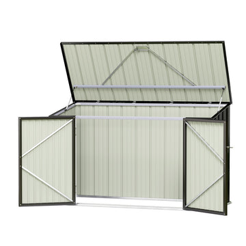 Giantz Lockable Outdoor Bike Storage Shed Double Door Grey