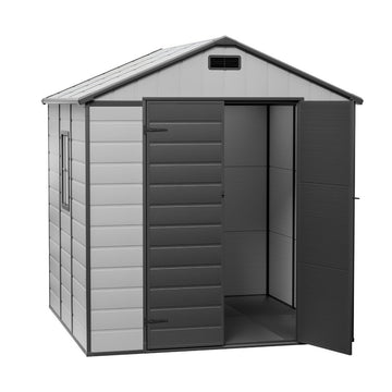 Giantz Polypropylene Garden Shed Gable Roof with Window Grey