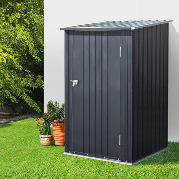 Giantz Compact Metal Garden Shed Lockable Outdoor Storage Anthracite