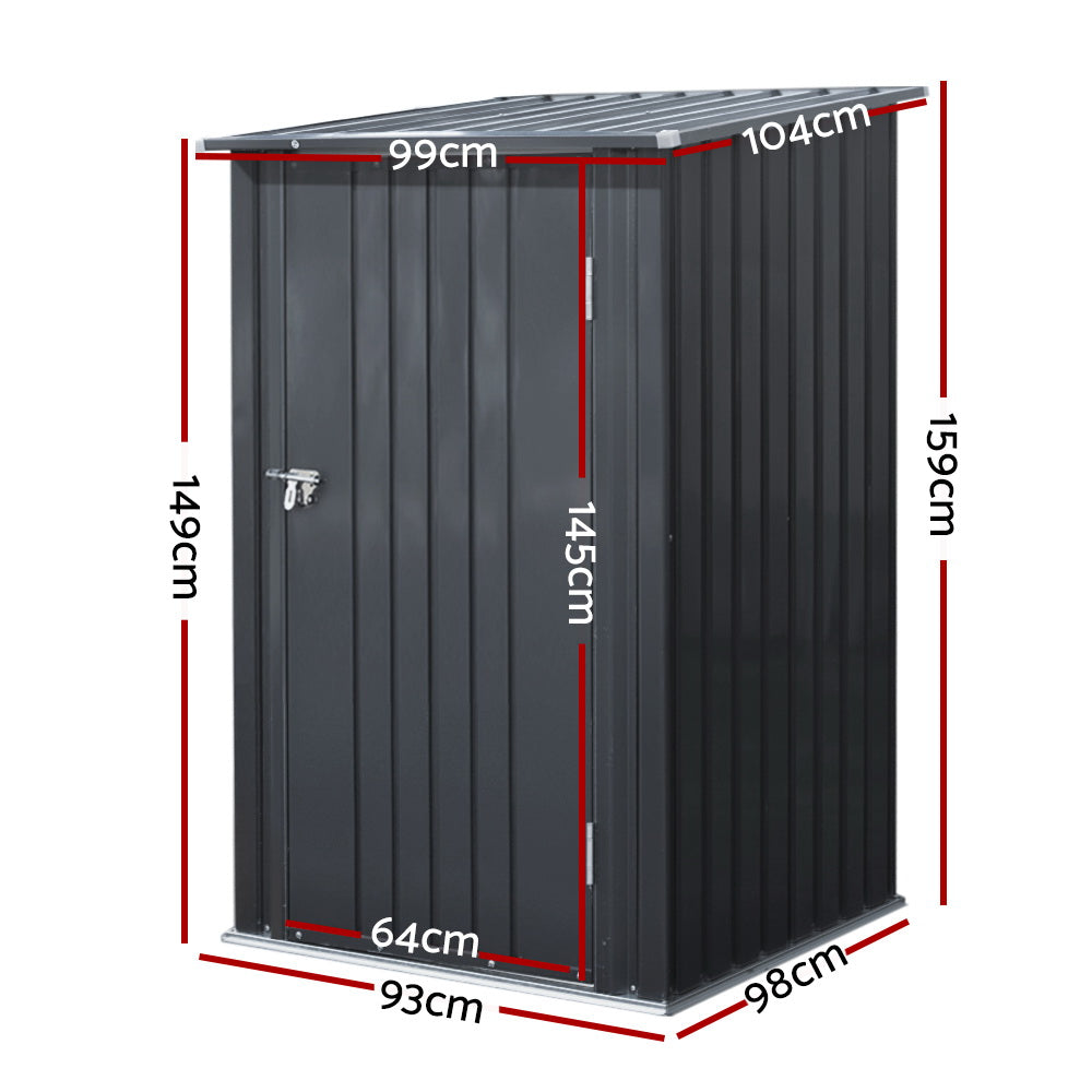 Giantz Compact Metal Garden Shed Lockable Outdoor Storage Anthracite